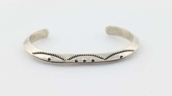 Unbranded Jewelry - Sterling Silver Patterned Stamped Cuff Bracelet 6 3/4" inch
